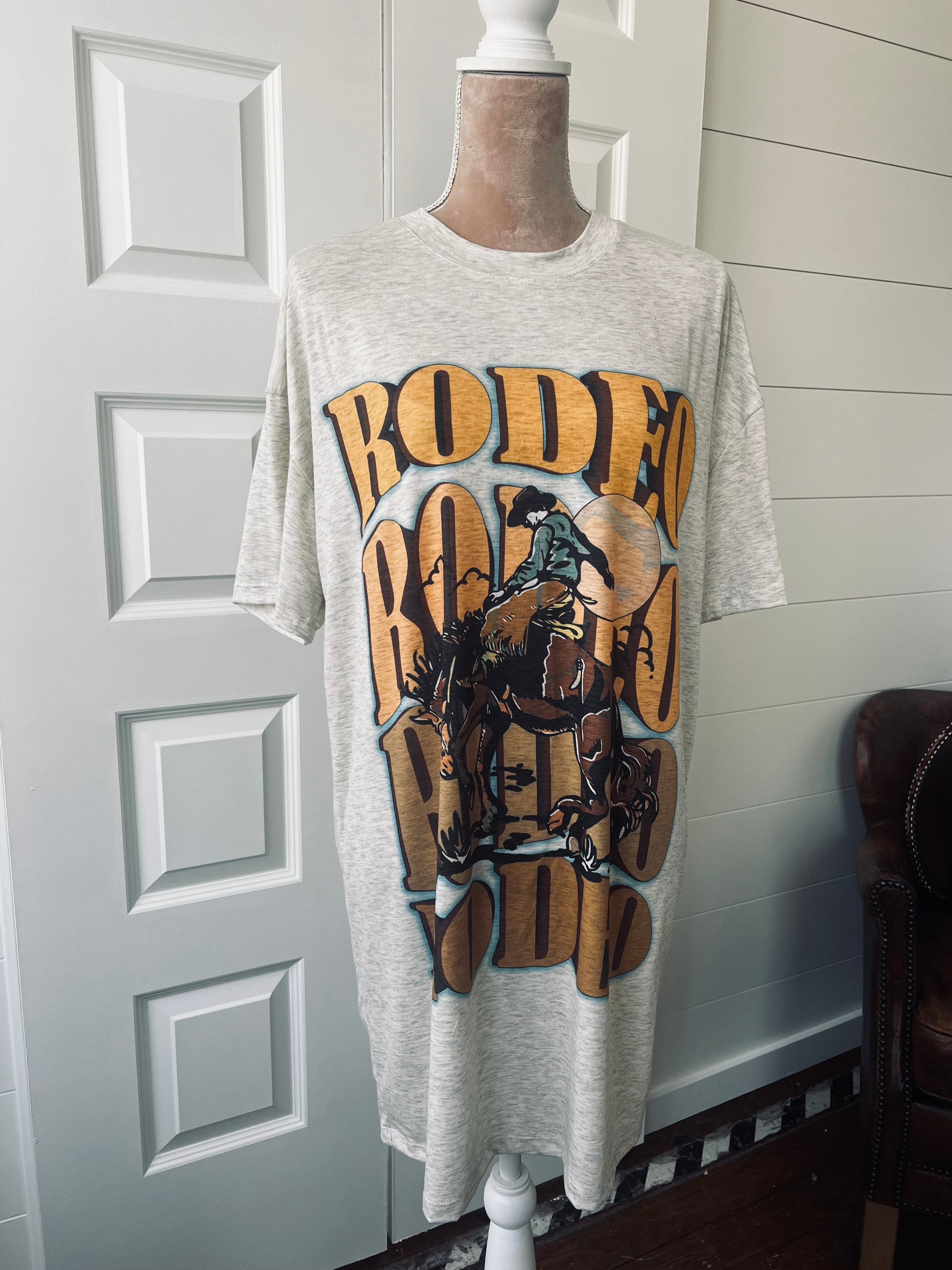 WESTERN RODEO GRAPHIC SS SHIRT DRESS