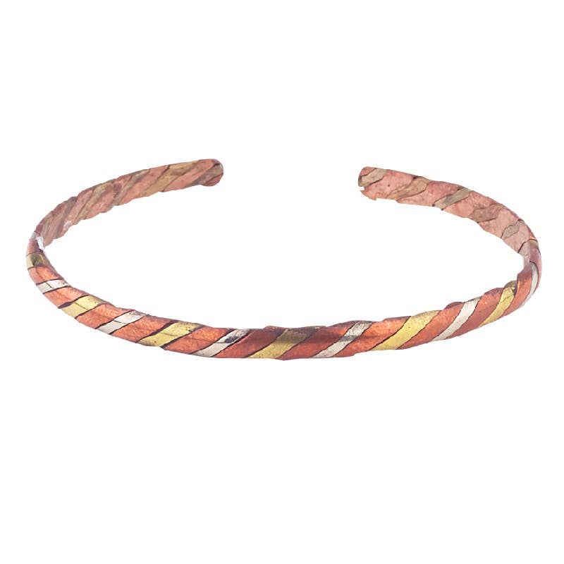 1/8" Copper Brass Striped Cuff