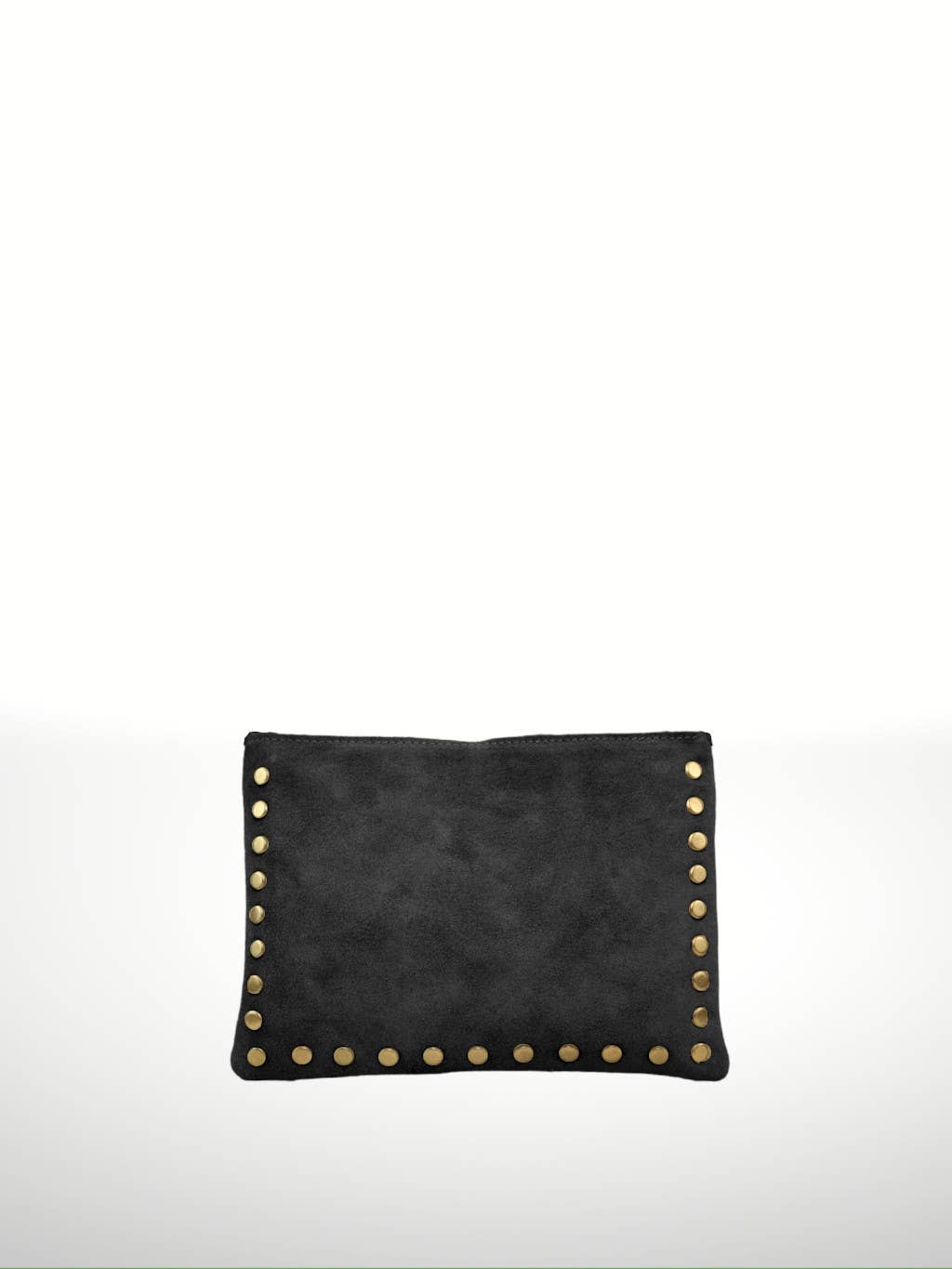 Black Suede Leather Handbag w/ tooled purse strap